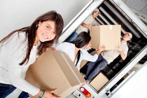 Careful packing of household items for a local relocation
