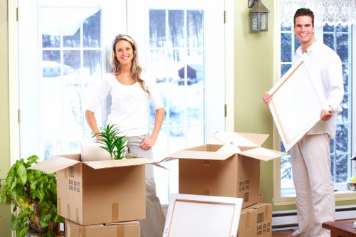 Moving office furniture through a Catford commercial property
